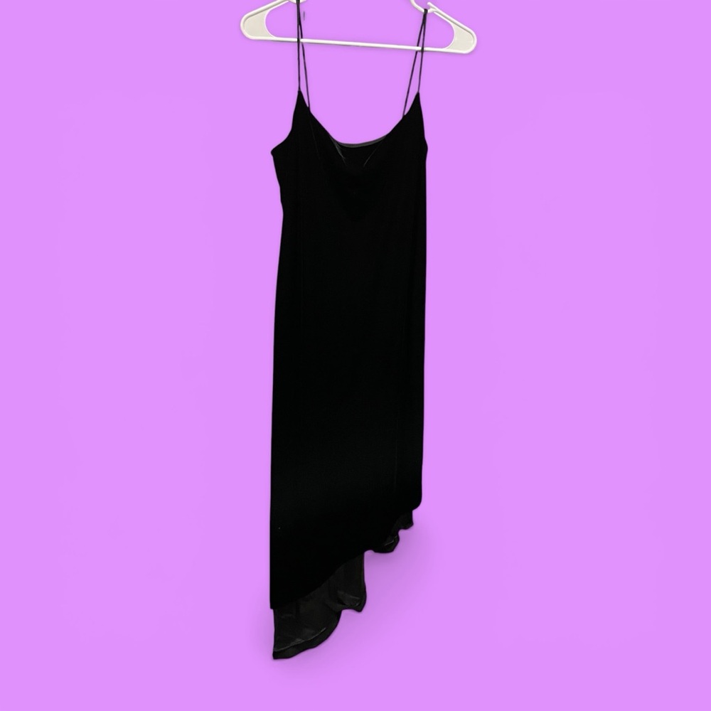 Cute Y2K velvet whimsigoth stretchy silky asymmetrical hem midi maxi dress fancy